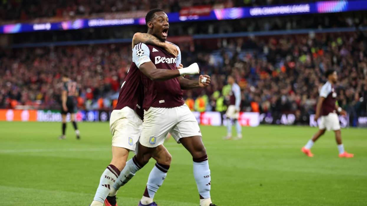 Jhon Duran of Aston Villa celebrates the team's victory during the Champions League match against Bayern Munich at Villa Park on October 2, 2024 in Birmingham. (Photo: Getty Images)