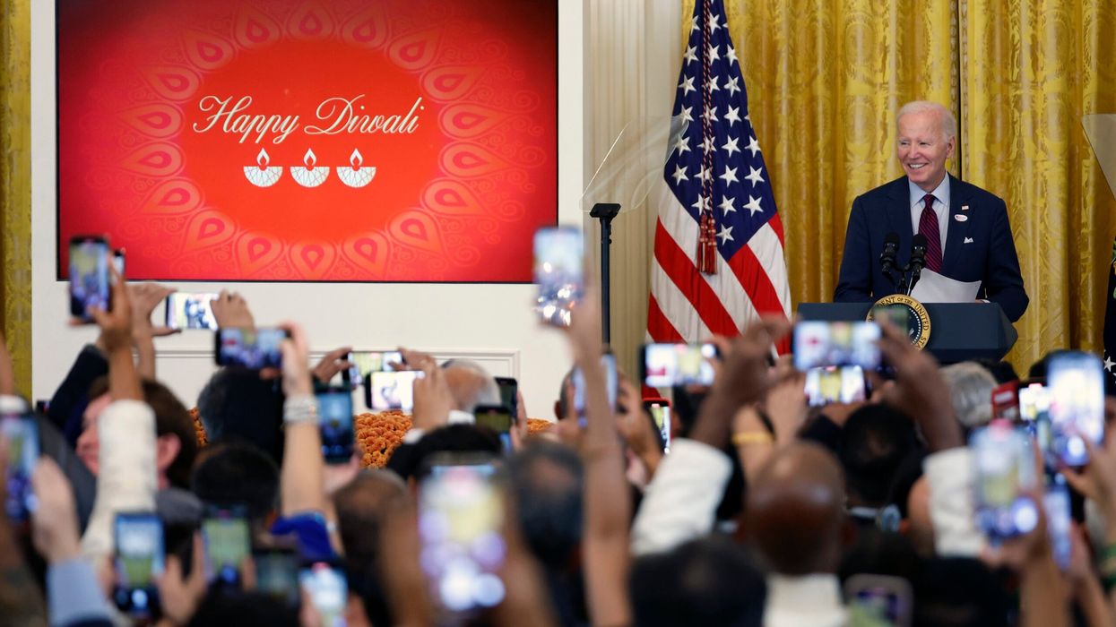 Joe Biden delivers remarks at a reception in celebration of Diwali at the White House on October 28. (Photo: Getty Images)
