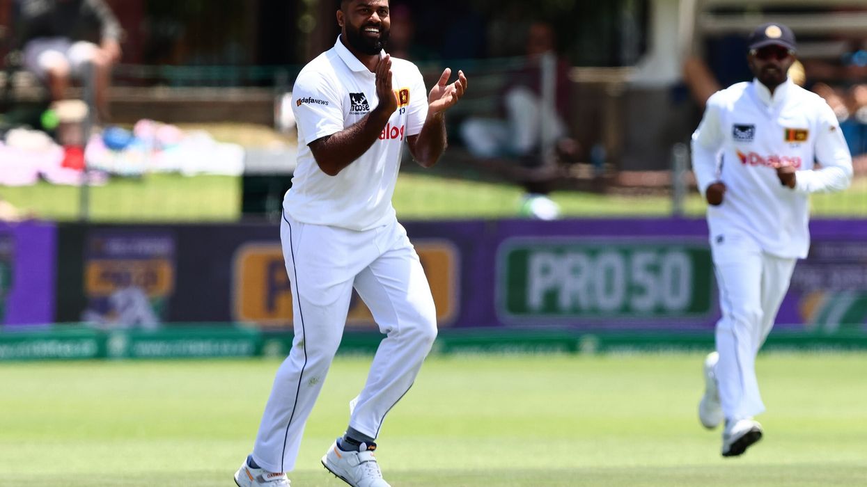Lahiru Kumara reached a milestone of 100 Test wickets when he bowled opener Aiden Markram for 20. (Photo: Getty Images)