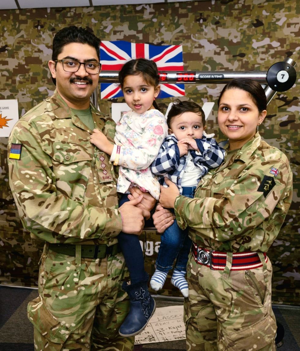 LEAD Army Capt Munish Chauhan with his family