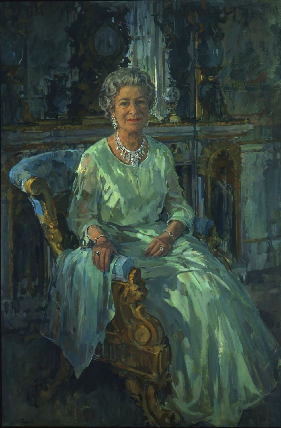 LEAD INSET 2 1997 Susan Ryder RP NEAC Her Majesty The Queen for the RAC Club
