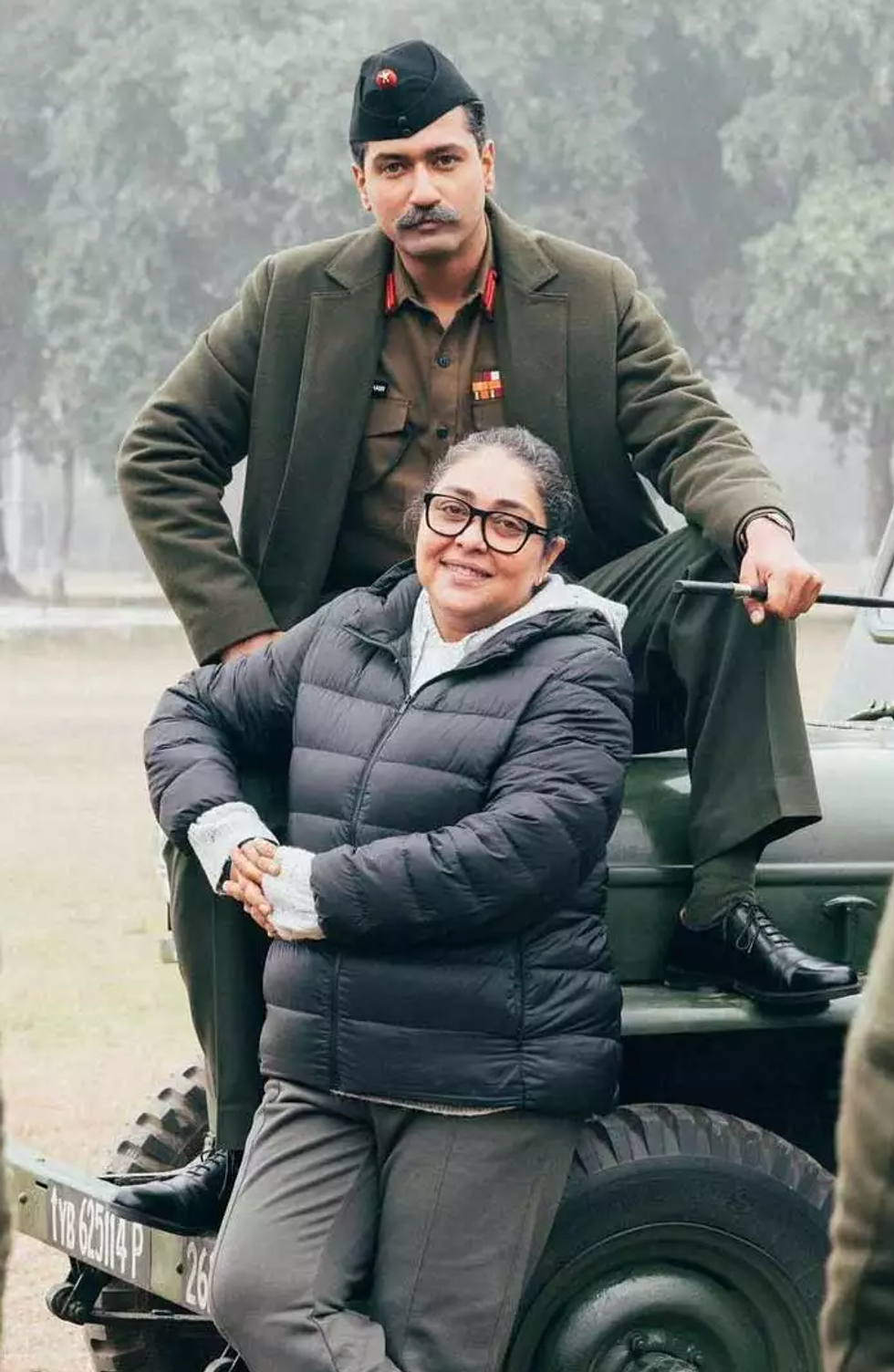 Lead inset Meghna Gulzar with vicky kaushal on sam bahadur set SB 1 2
