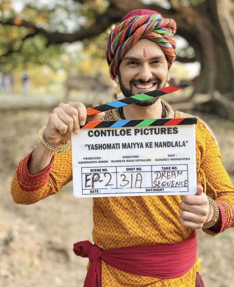 Lead inset Rahul Sharma on the sets of Yashomati Maiyaa Ke Nandlala