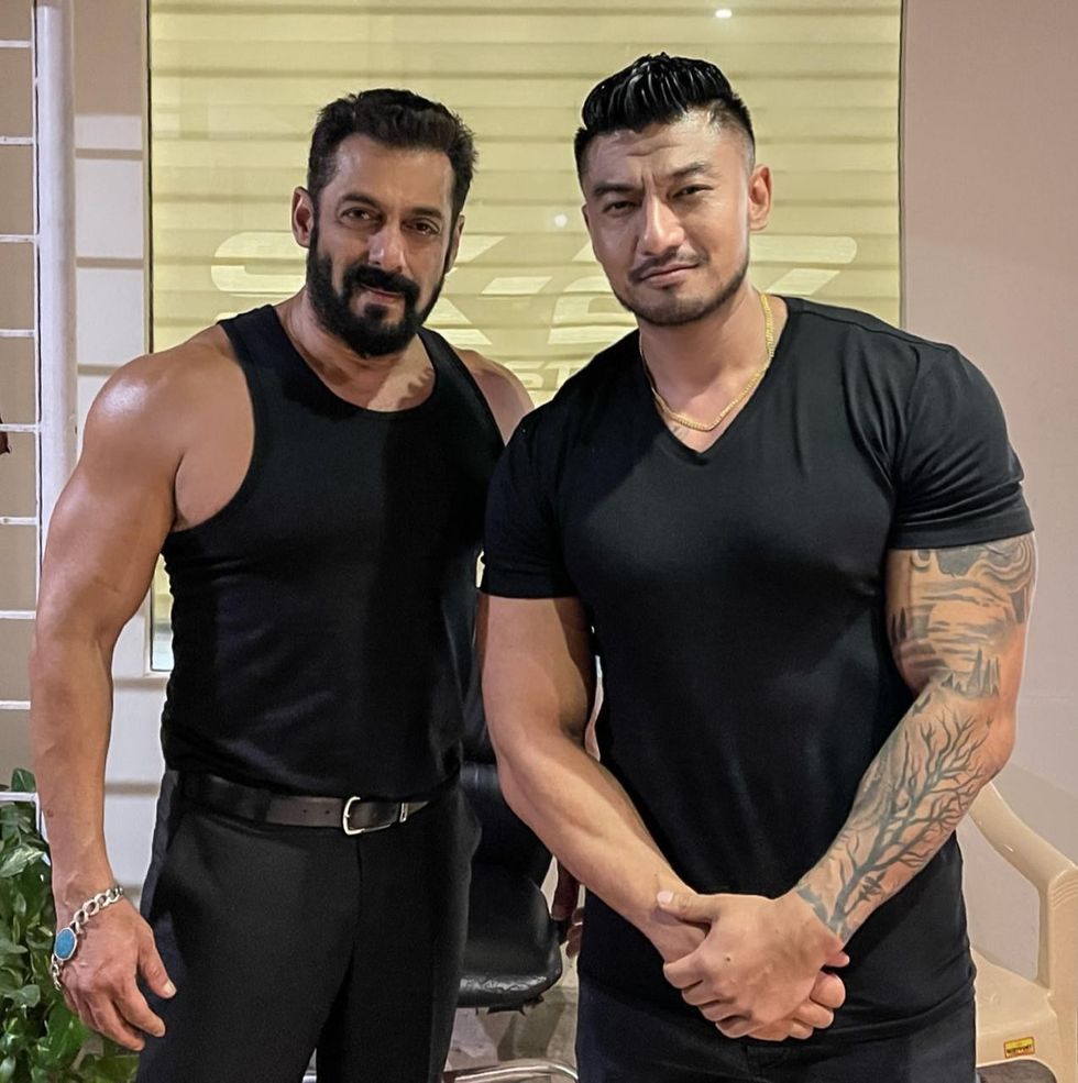 Lead inset Sangay Tsheltrim and Salman Khan