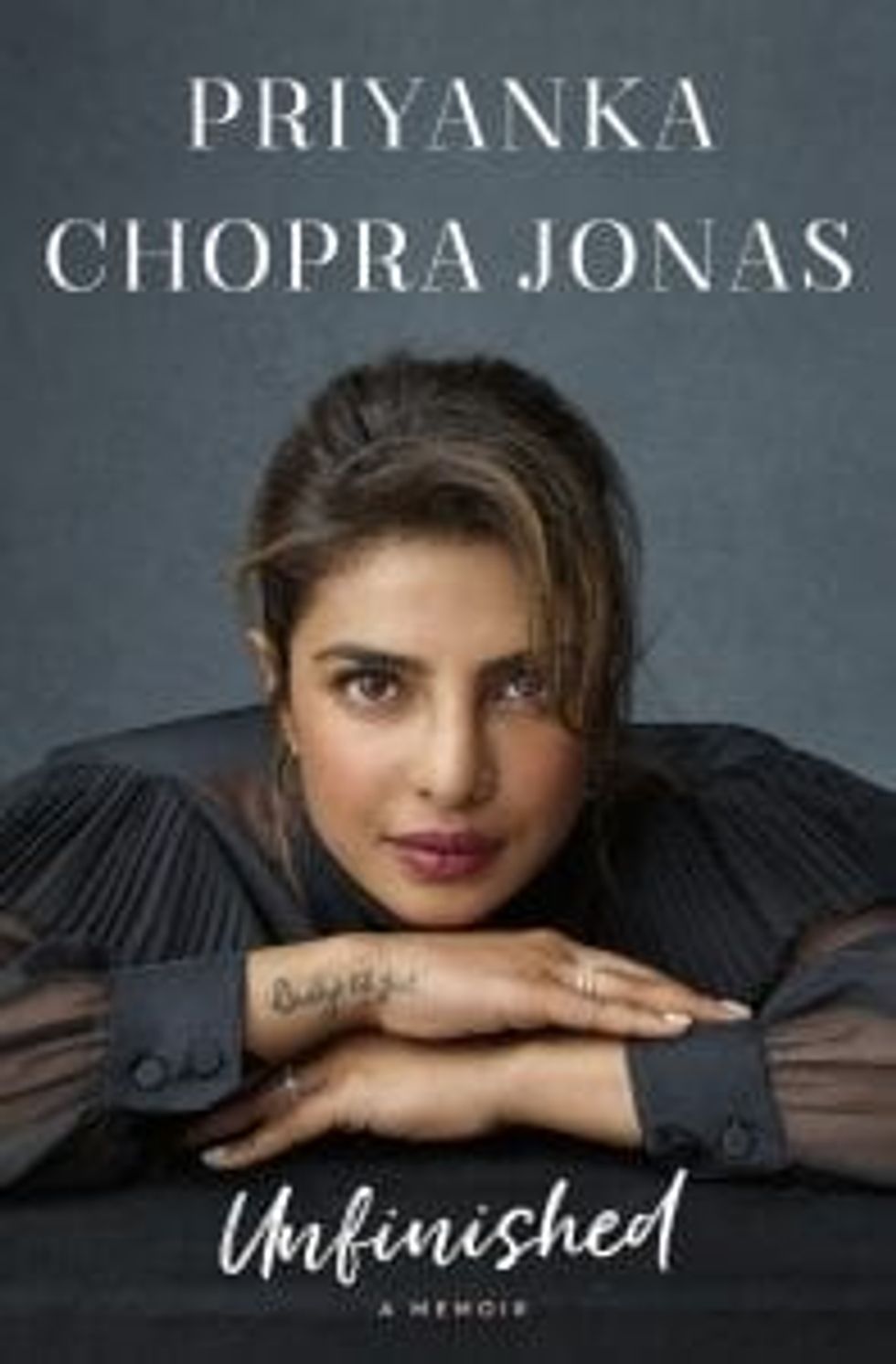 Lead inset UNFINISHED by Priyanka Chopra Jonas Book Jacket