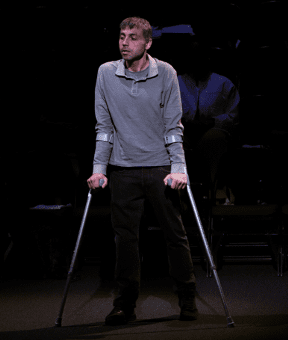 LEAD or INSET Gaz Choudhry in Grenfell in the words of survivors at National Theatre c Myah Jeffers 9392