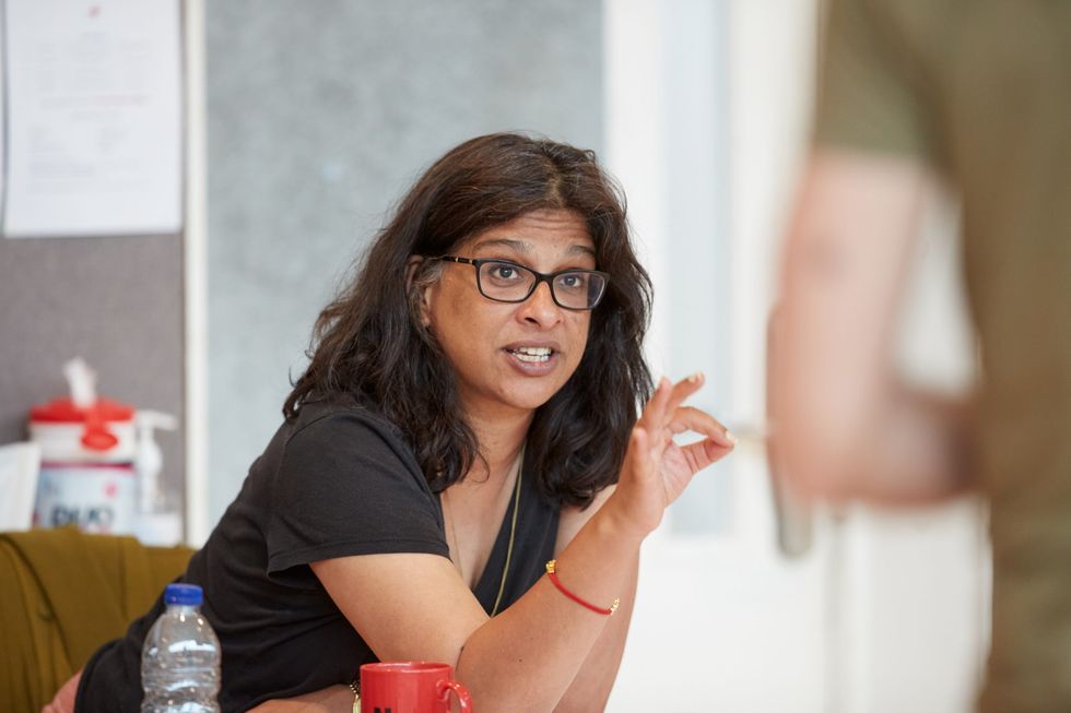 LEAD The Invisible Hand Indhu Rubasingham Director. Photo by Mark Douet.