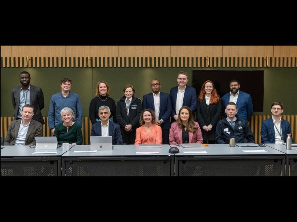 London mayor Sadiq Khan speaks at a anti-harassment training meeting.