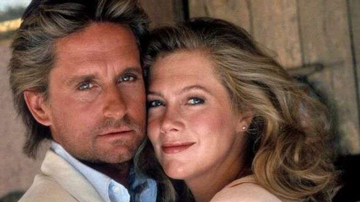 Michael Douglas and Kathleen Turner in Romancing the Stone
