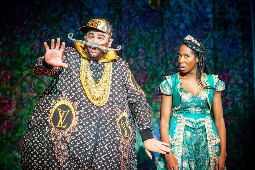 Minal Patel Danielle Kassaraté Aladdin Mercury Theatre Photo by Marc Brenner