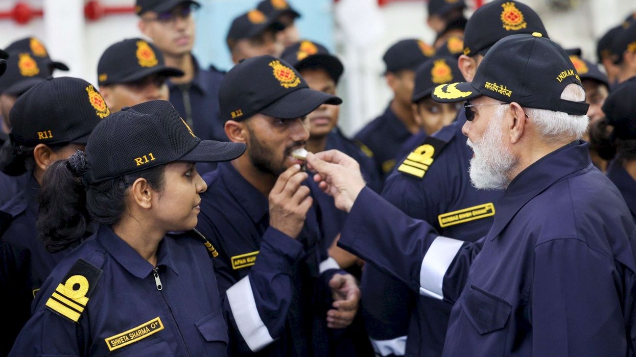 Modi celebrates Diwali with Navy personnel aboard INS Vikrant