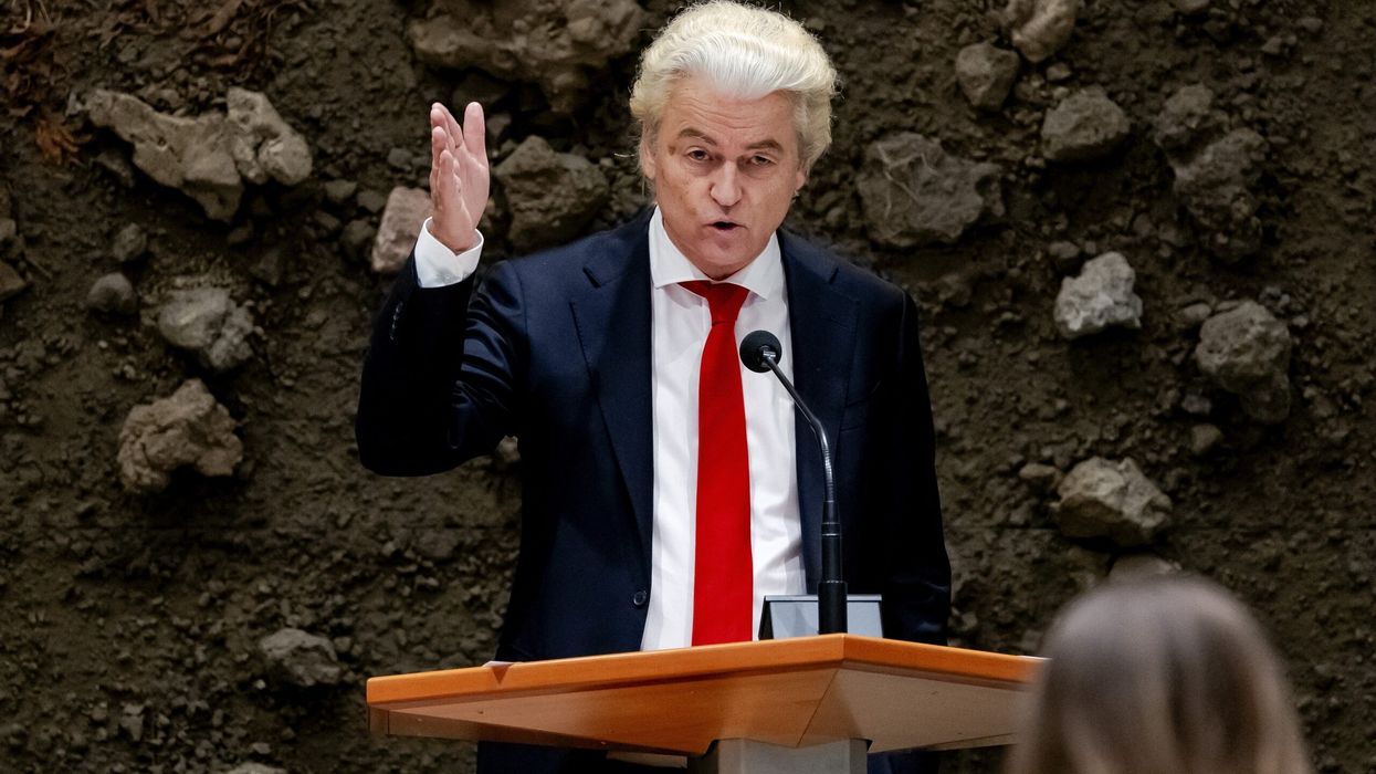 Netherlands' PVV party leader Geert Wilders gestures as he addresses the debate on the government statement in the plenary hall of the House of Representatives in The Hague on July 3, 2024.   (Photo: Getty Images)