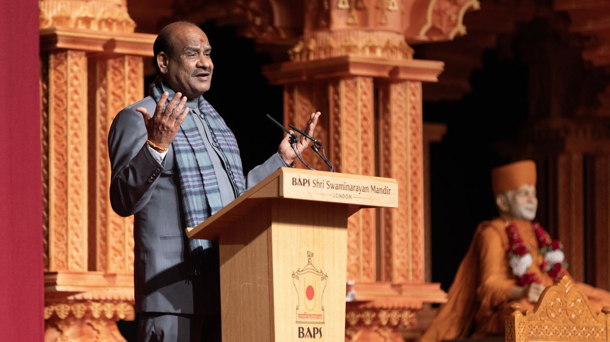 Indian parliament speaker Om Birla visits BAPS Swaminarayan Mandir in London