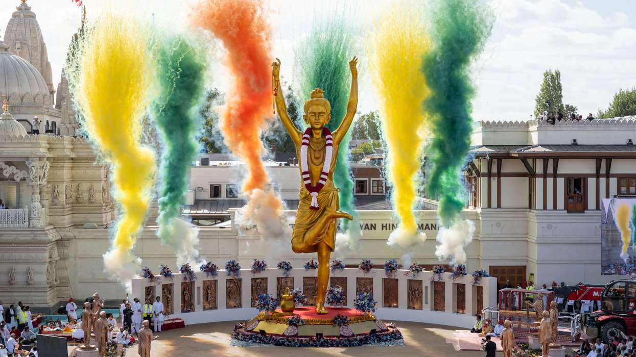 Neasden temple unveils a 42-foot Tapomurti inspired by courage, faith and compassion