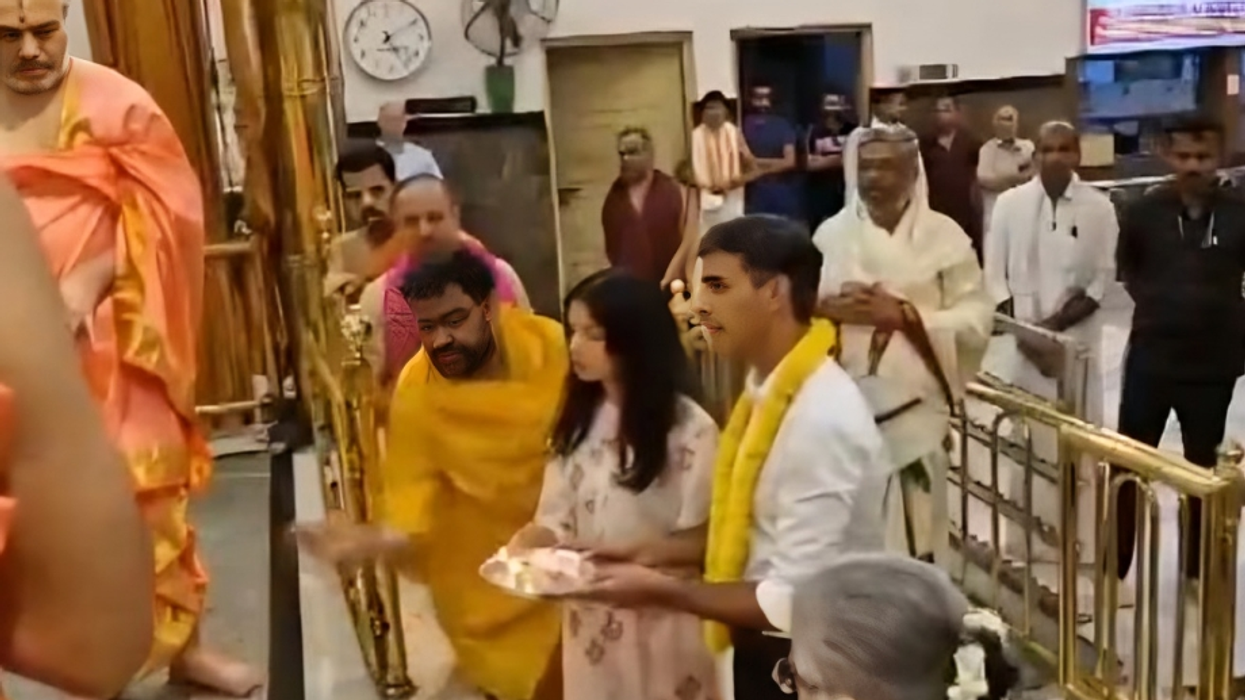 Photos of the former prime minister and his family participating in rituals and seeking blessings at the mutt have been widely shared on social media. (Photo: ANI)