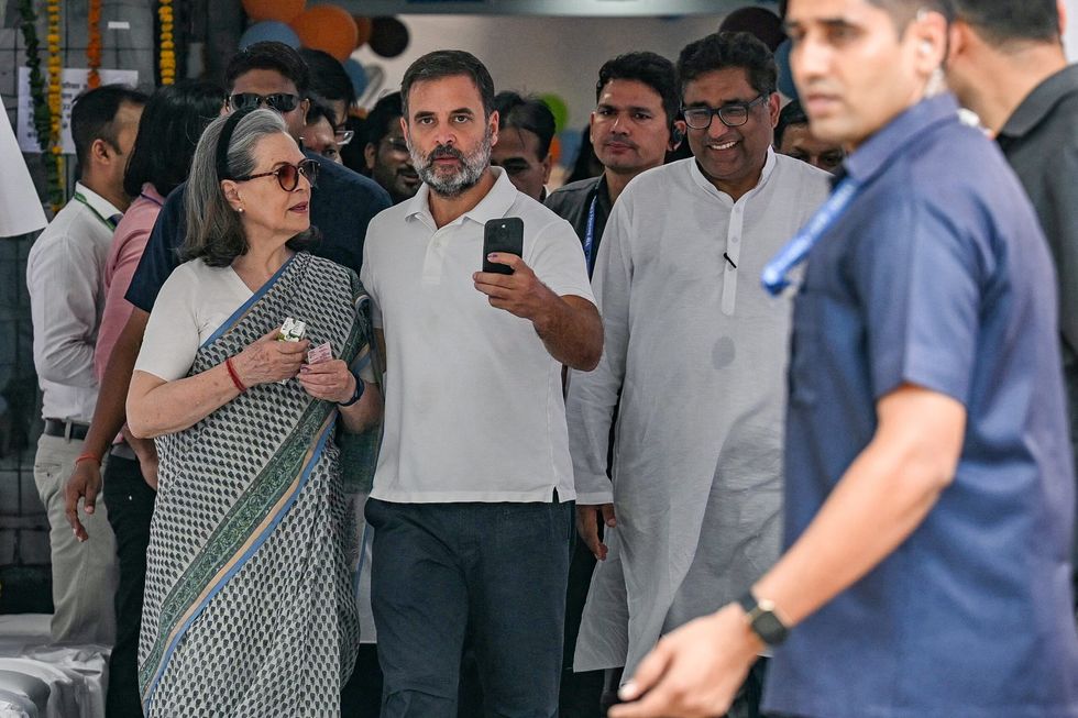 rahul sonia voting 6thphase Getty