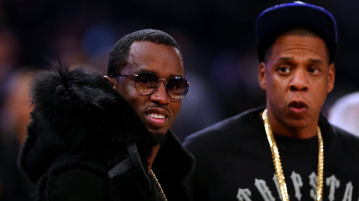Rappers Sean Combs and Jay Z attend the 2015 NBA All-Star Game at Madison Square Garden on February 15, 2015 in New York City. (Photo: Getty Images)