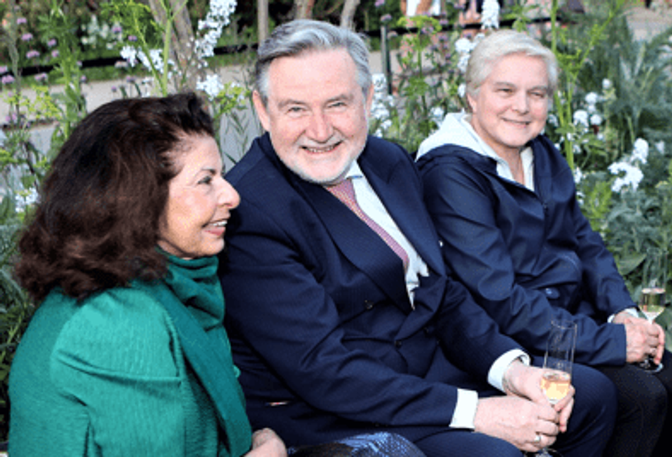 Reception RHS EE pic 17 Farida Hamied. Barry Gardiner. Caroline Smiht. Yusuf Hamied. Dame Bobbie Cheema Grubb 23 May 2023