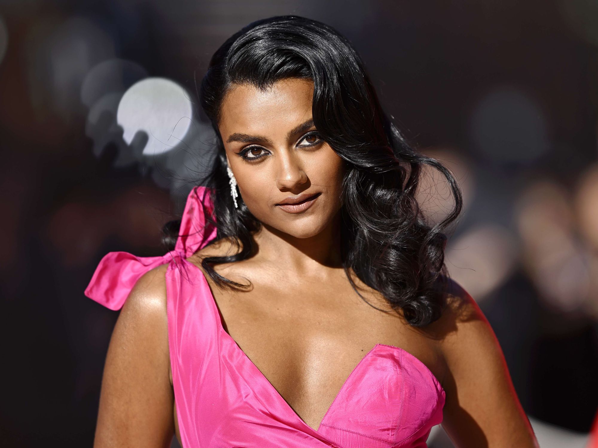 simone ashley pink dress Simone Ashley Sparkles In The Ultimate Noughties 'Going Out' Dress