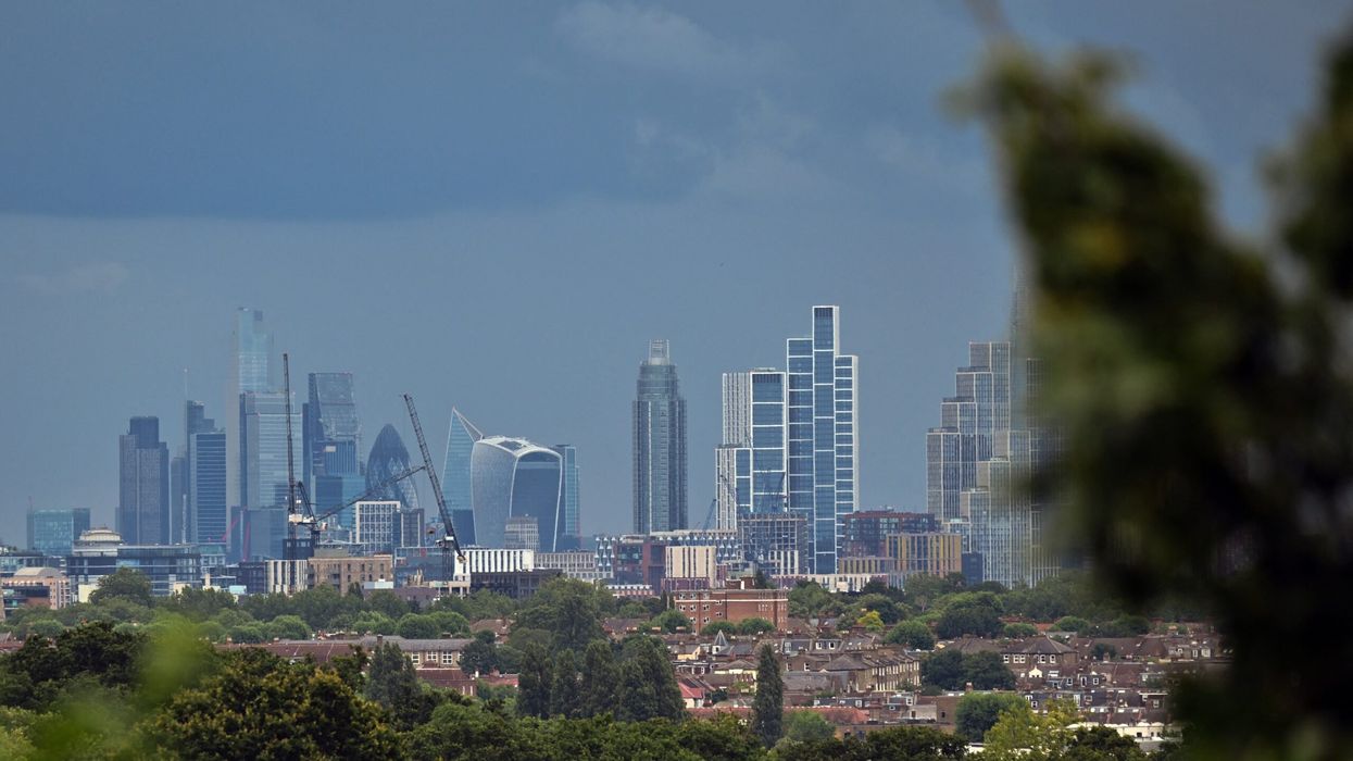 Skyscrapers are pictured on the skyline of the city of London, from the 2024 Wimbledon Championships at The All England Lawn Tennis Club. (Photo: Getty Images)