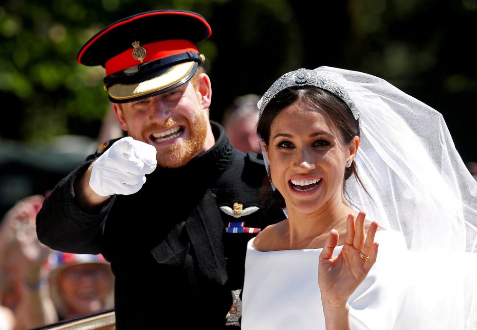 SPLASH Meghan and Harry on their wedding day in 2018