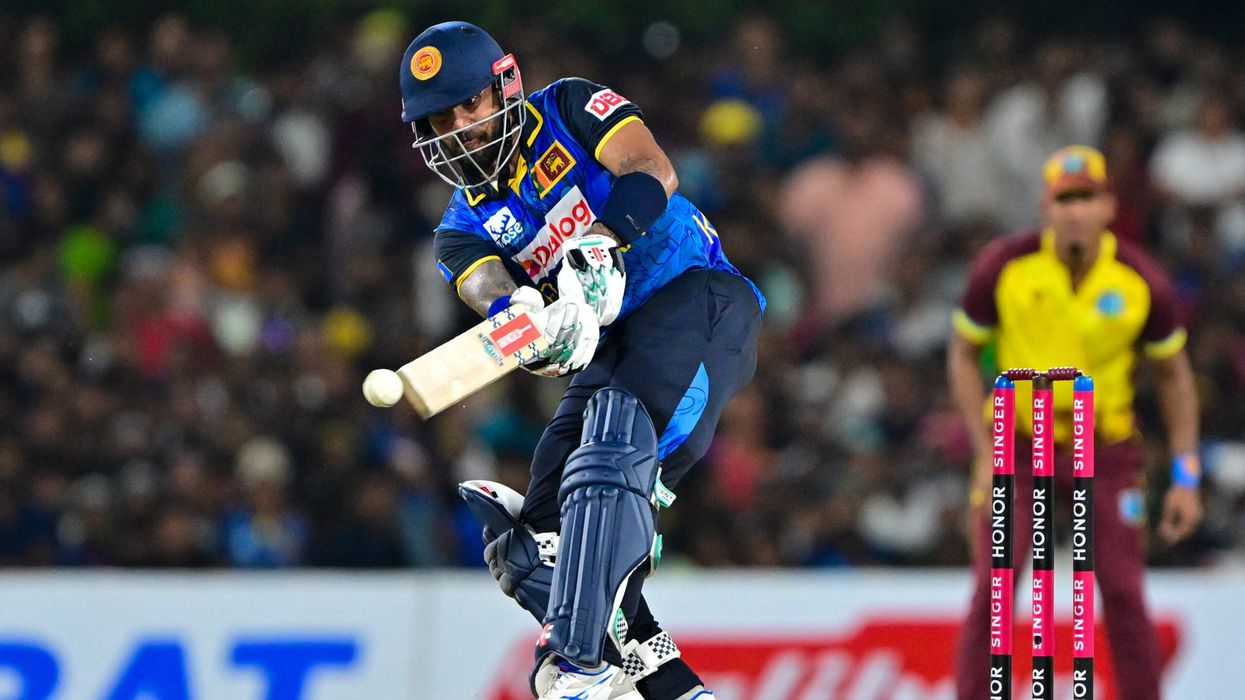 Sri Lanka's Kusal Mendis plays a shot during the third and final T20I against West Indies at the Rangiri in Dambulla, Sri Lanka, on October 17. (Photo: Getty Images)