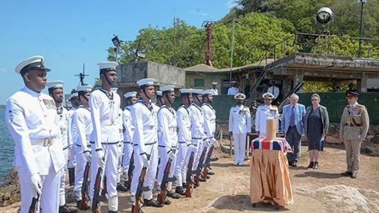 British naval officer’s ashes scattered at Sri Lanka base 25 years after death