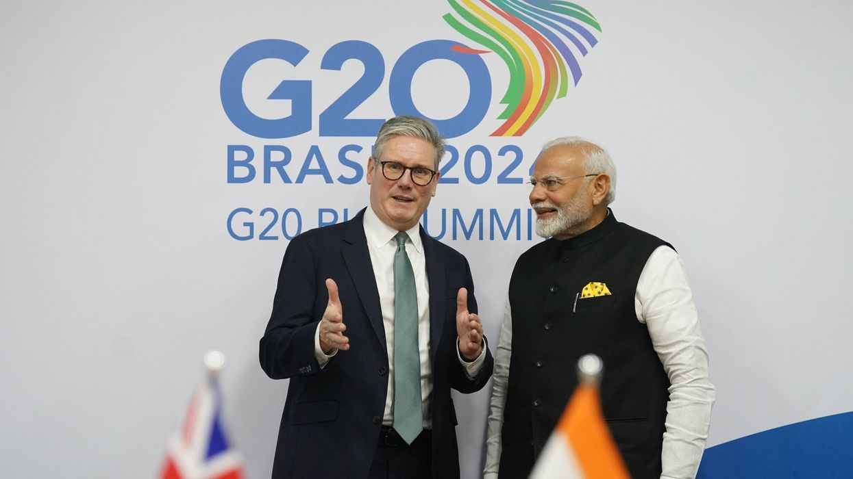 Starmer during a bilateral meeting with Modi as he attends the G20 summit on November 18, 2024 in Rio de Janeiro, Brazil. (Photo: Getty Images)