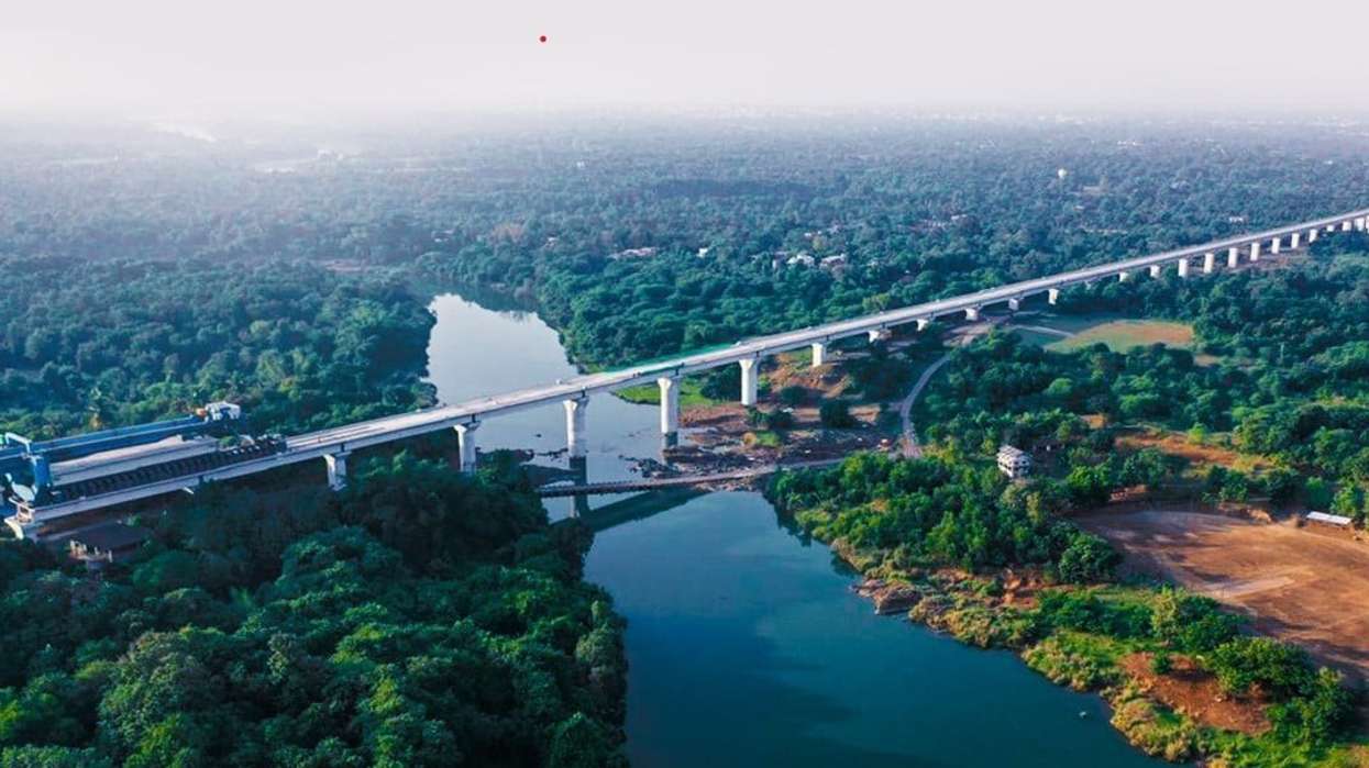 The National High Speed Rail Corporation Limited (NHSRCL) announced that the latest bridge, measuring 120 metres, was recently completed over the Kharera river in Gujarat's Navsari district. (Photo: X/@nhsrcl)