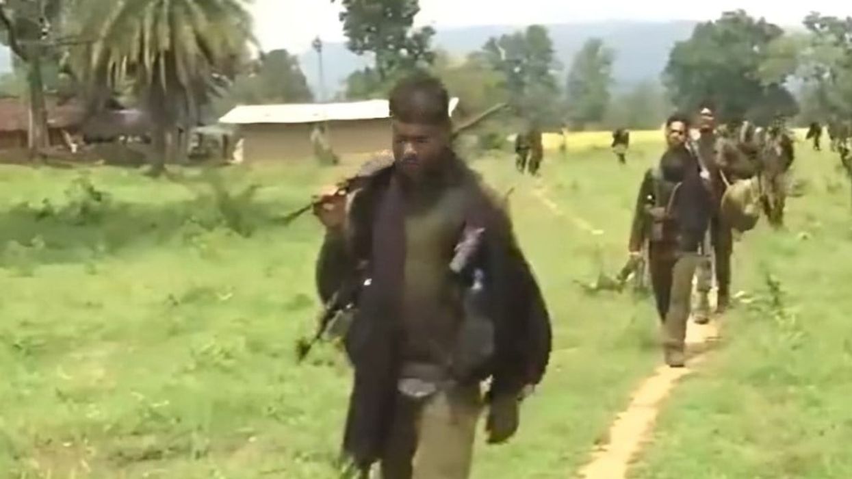 The operation occurred during a search of the area bordering the Narayanpur and Dantewada districts, leading to clashes with the rebels. (Photo credit: ANI video)