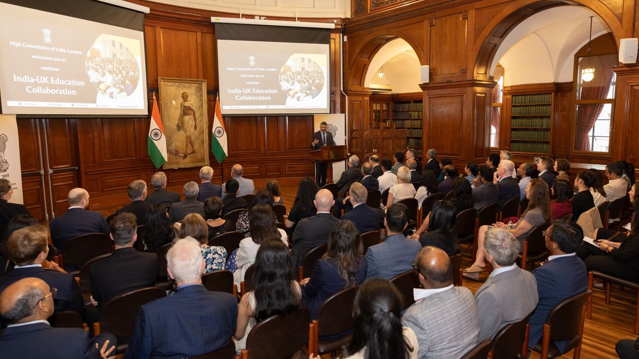 Vikram Doraiswami speaks at the India–UK education