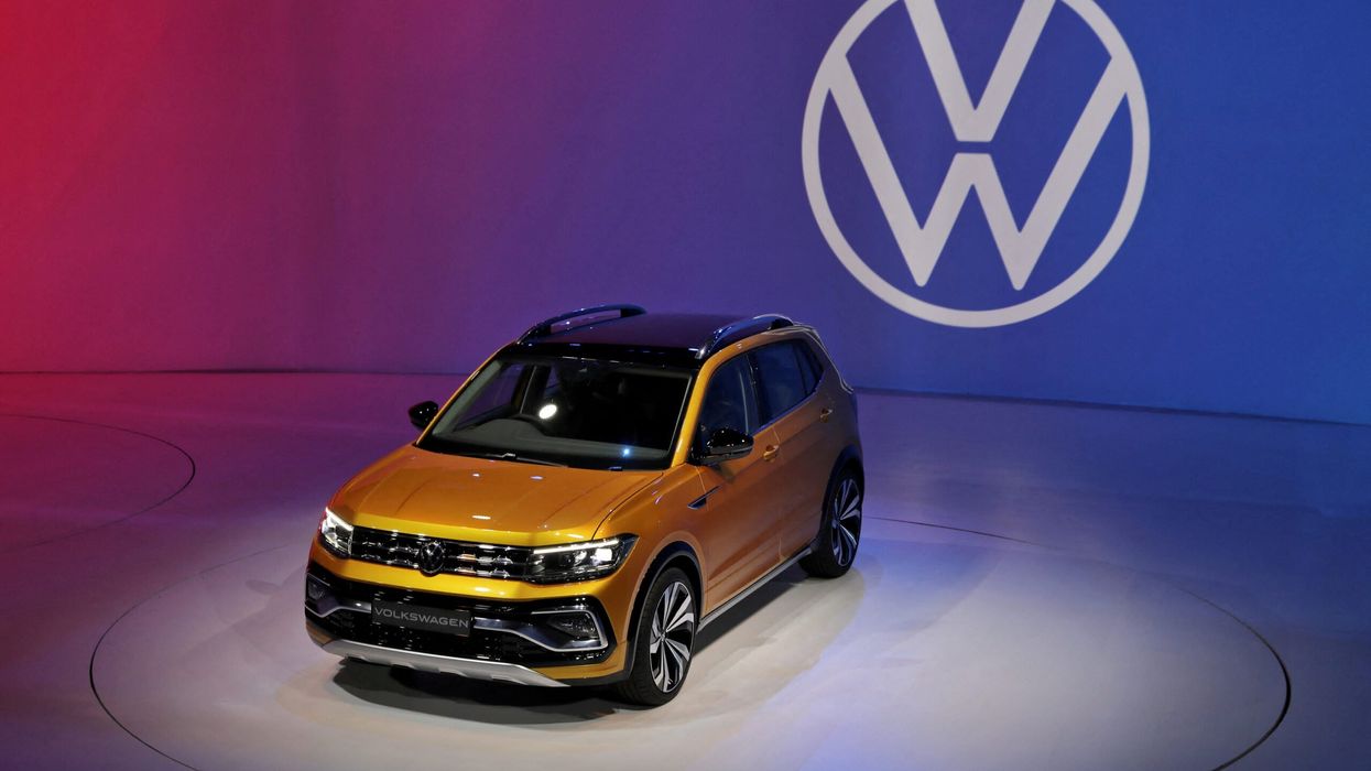 Volkswagen Taigun compact SUV car is on display after it was unvield at an event in New Delhi, India, February 3, 2020. (Photo: Reuters)
