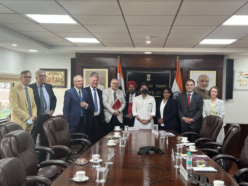 With Jyotiraditya M. Scindia Minister of Civil Aviation Government of India