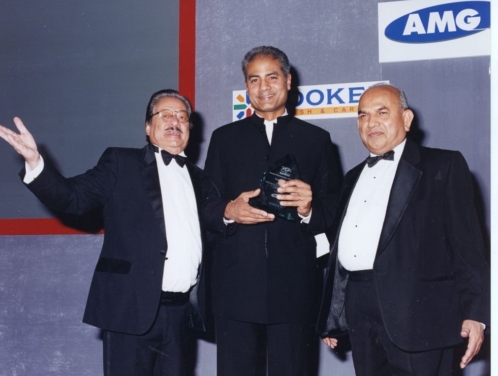 With Saeed Jaffrey left and Ramniklal Solanki