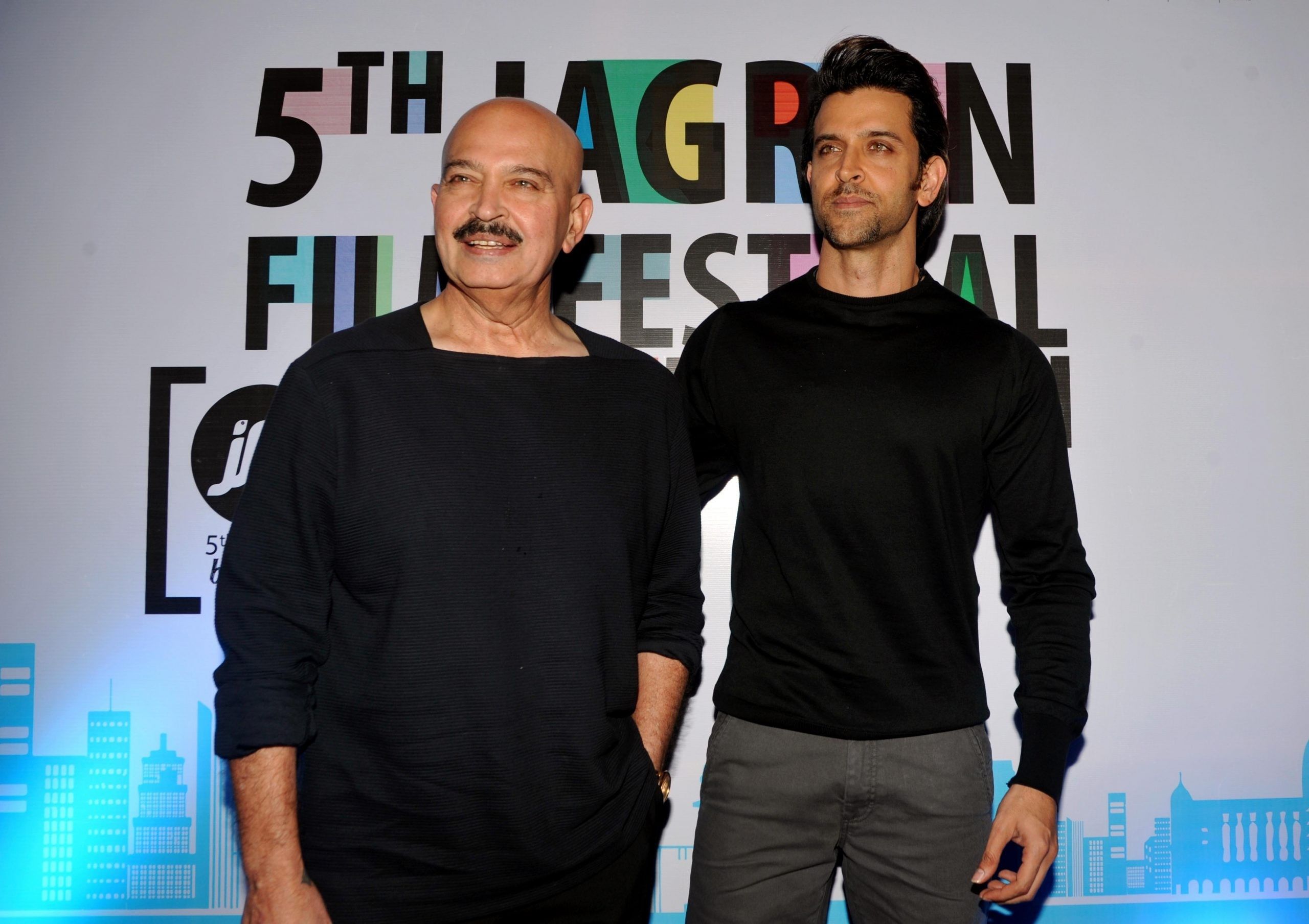 Rakesh Roshan (L) with his son Hrithik Roshan (Photo credit: STRDEL/AFP via Getty Images)
