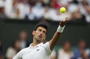 Novak Djokovic in action during his first round match against Britain's Jack Draper. (REUTERS/Paul Childs)