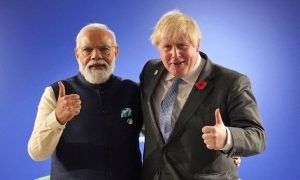 Narendra Modi with  Boris Johnson