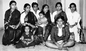 File photographs of Lata Mangeshkar (second from right) with her family (Photo credit: ANI)