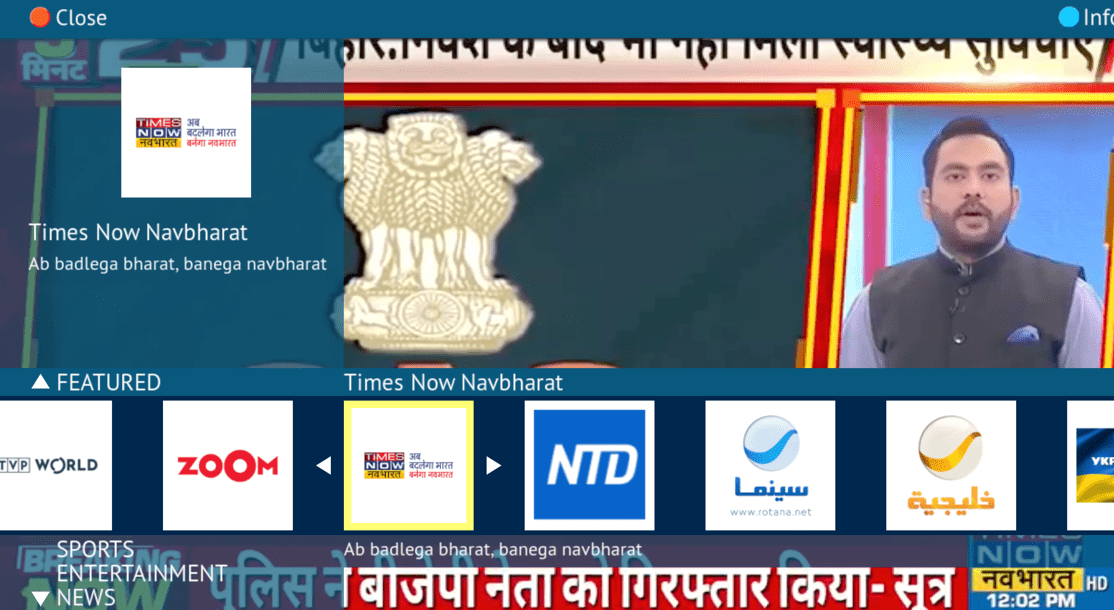 Times Now Navbharat, Zoom to stream on Freeview UK EasternEye