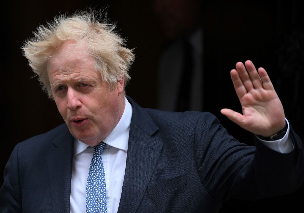 Britain's Prime Minister Boris Johnson leaves from 10 Downing Street in central London on May 25, 2022