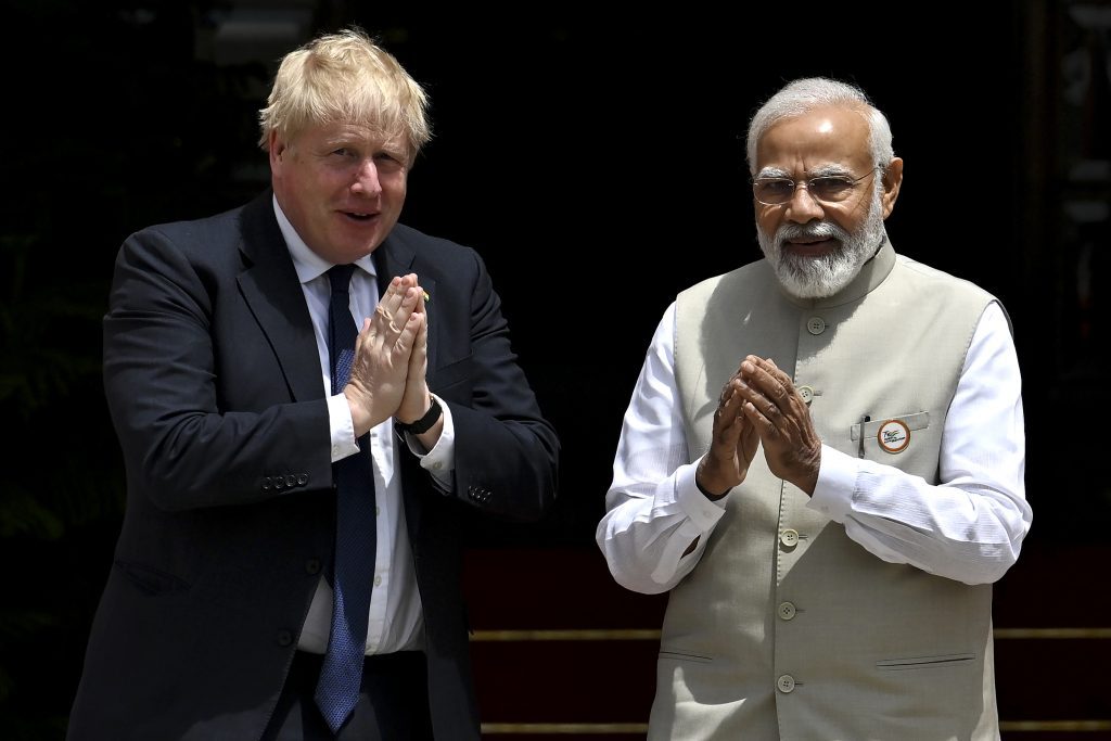 Boris Johnson and Narendra Modi in Delhi in April