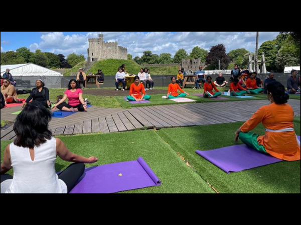Cardiff Castle yoga celebrations