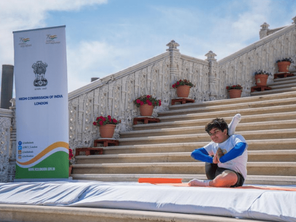 International Yoga Day celebrations at BAPS Swaminarayan Temple in Neasden