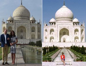 Princess Diana in front of Taj Mahal