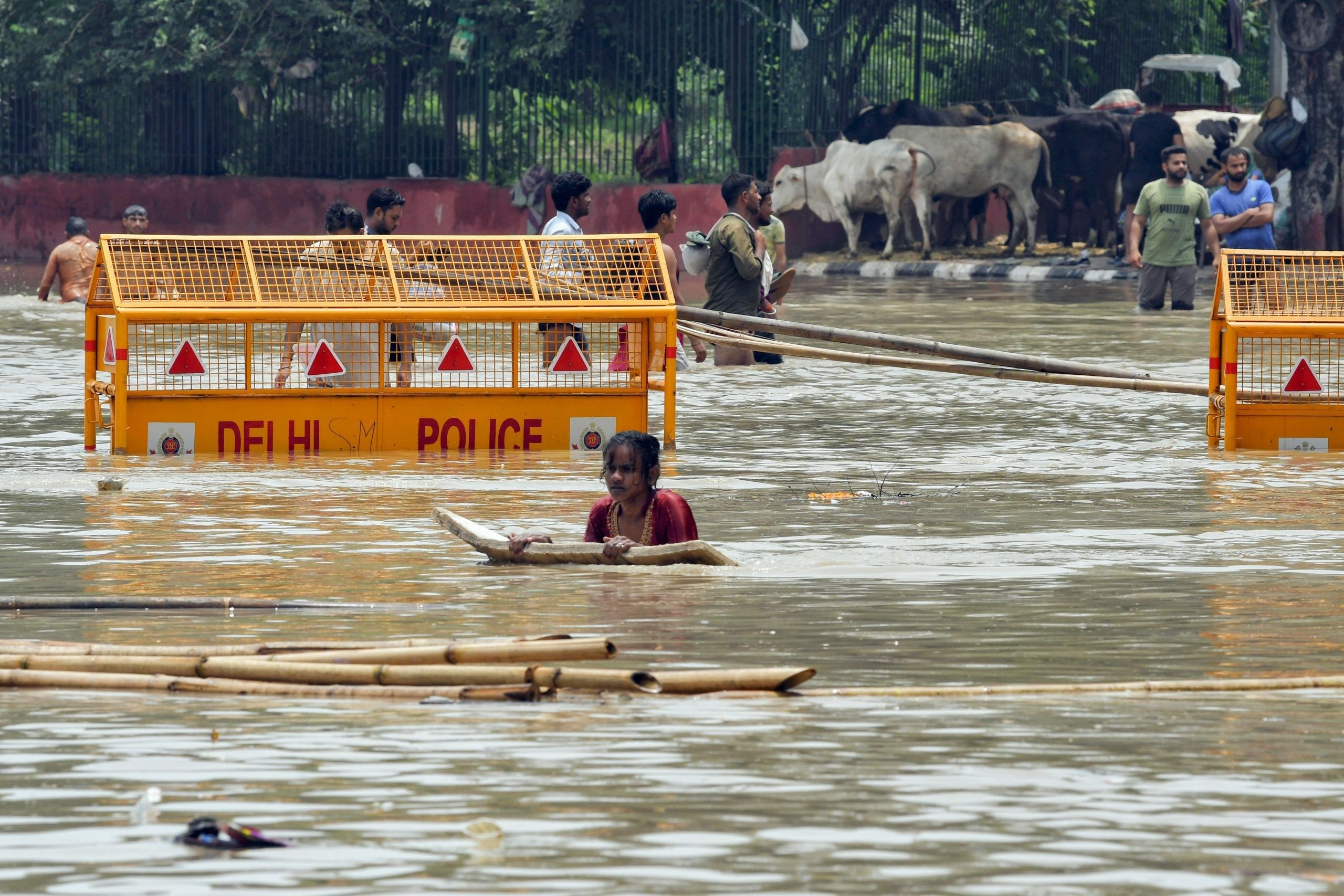 Delhi river reaches record high in monsoon floods